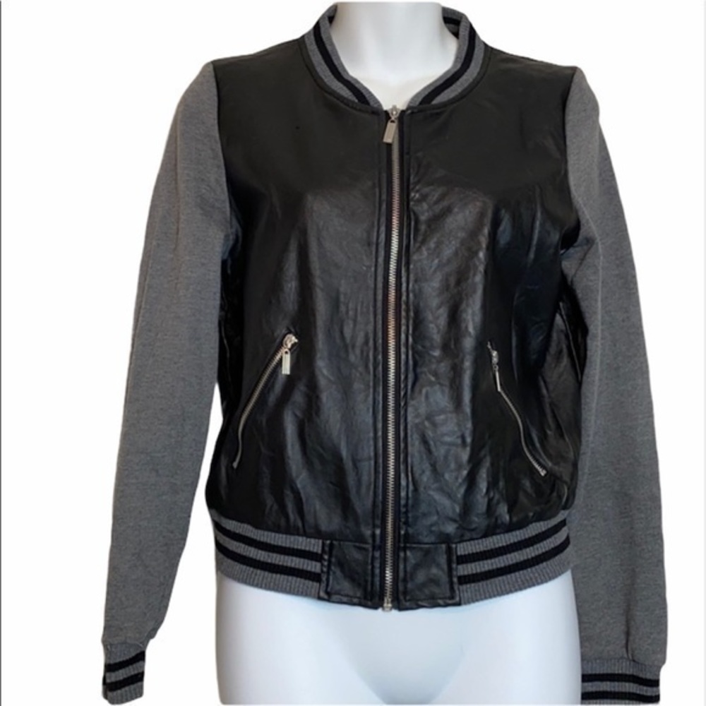 Forever 21 Black & Gray Baseball Jacket
